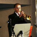 Peter Green plays trumpet at a salsa concert at the Mesa Arizona LDS Temple